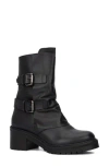 Vintage Foundry Margot Double Buckle Leather Boot In Black