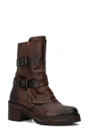 Vintage Foundry Margot Double Buckle Leather Boot In Brown