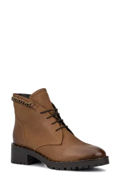 Vintage Foundry Olga Chain Trim Leather Lace-up Boot In Tan