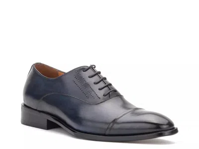 Vintage Foundry Pence Cap Toe Leather Oxford In Navy