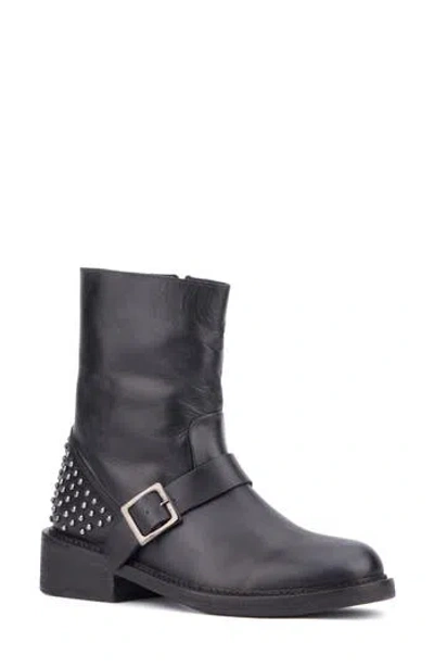 Vintage Foundry Studded Leather Boot In Black