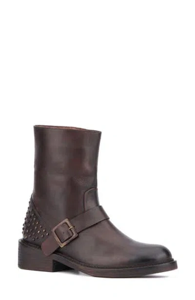 Vintage Foundry Studded Leather Boot In Brown