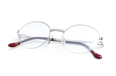 Vintage Frames Company 508 Half Rim 18kt White Gold In Metallic