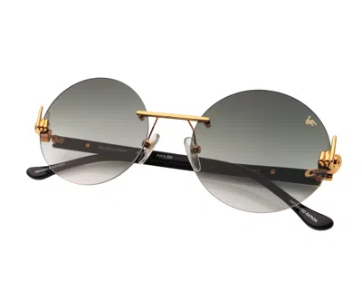 Vintage Frames Company 508 Rimless Drill Mount F.u. Edition 24kt Gold In Black