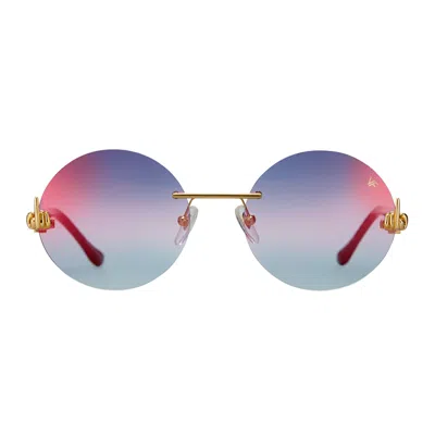 Vintage Frames Company 508 Rimless Drill Mount F.u. Edition 24kt Gold In Multi