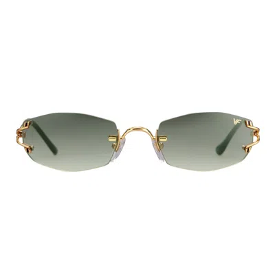 Vintage Frames Company Aspen Rimless Drill Mount 24kt Gold In Green