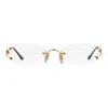 Vintage Frames Company Aspen Rimless Drill Mount 24kt Gold In White