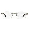 Vintage Frames Company Bal Harbour Buffs Rimless Black Buffalo Horn 24kt White Gold