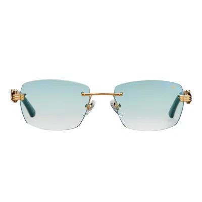 VINTAGE FRAMES COMPANY BAL HARBOUR BUFFS RIMLESS WHITE BUFFALO HORN 24KT GOLD