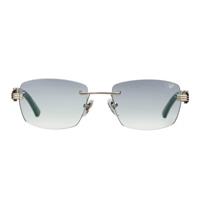 Vintage Frames Company Bal Harbour Buffs Rimless White Buffalo Horn 24kt White Gold In Multi