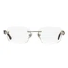 Vintage Frames Company Bal Harbour Buffs Rimless White Buffalo Horn 24kt White Gold In Transparent