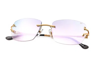 Vintage Frames Company Bal Harbour Rimless Drill Mount 24kt Gold