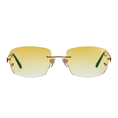 Vintage Frames Company Bal Harbour Rimless Drill Mount 24kt Gold