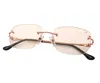 Vintage Frames Company Bal Harbour Rimless Drill Mount 24kt Rose Gold In Brown