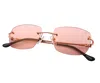 Vintage Frames Company Bal Harbour Rimless Drill Mount 24kt Rose Gold In Brown
