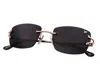 Vintage Frames Company Bal Harbour Rimless Drill Mount 24kt Rose Gold In Black