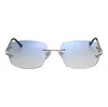 Vintage Frames Company Bal Harbour Rimless Drill Mount 24kt White Gold In Blue