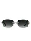 Vintage Frames Company Bal Harbour Rimless Geometric Sunglasses In Silver