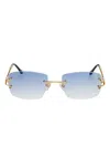 Vintage Frames Company Bal Harbour Rimless Sunglasses In Blue