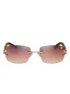 Vintage Frames Company Bal Harbour Rimless Sunglasses In Brown
