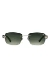 Vintage Frames Company Bal Harbour Rimless Sunglasses In Green