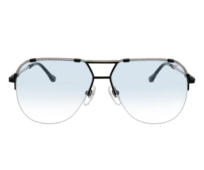 Vintage Frames Company Blanco Half Rim 24kt Two-tone Black / White Gold