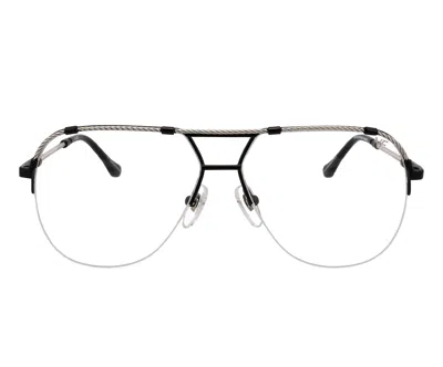 Vintage Frames Company Blanco Half Rim 24kt Two-tone Black / White Gold