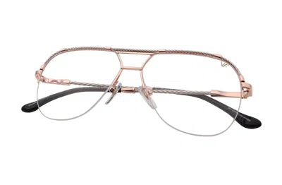 Vintage Frames Company Blanco Half Rim 24kt Two-tone Rose Gold In Pink
