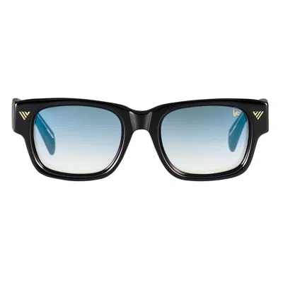 Vintage Frames Company Bowie Black And Clear Acetate In Blue