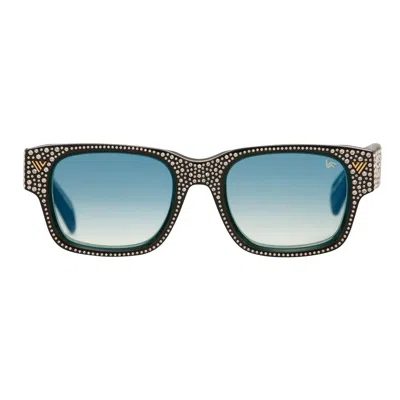 Vintage Frames Company Bowie Black And Clear Swarovski Crystals Edition