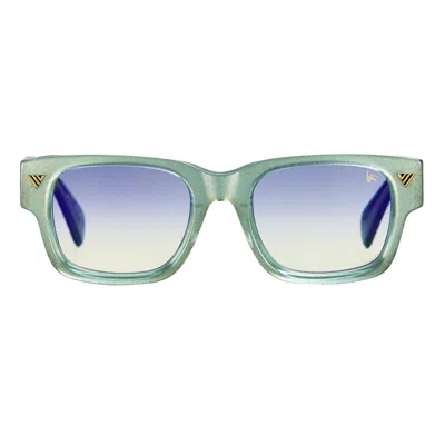 Vintage Frames Company Bowie Limited Edition Green Metallic In Blue