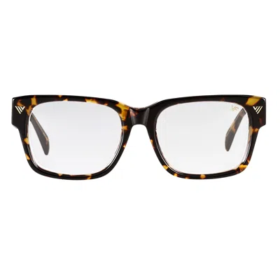Vintage Frames Company Bowie Xl Brown Tortoise And Clear Acetate In Black