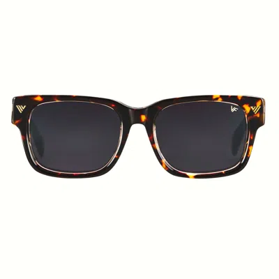 Vintage Frames Company Bowie Xl Brown Tortoise And Clear Acetate In Black