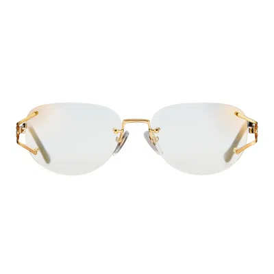 Vintage Frames Company Broadway 24kt Gold Rimless Drill Mount