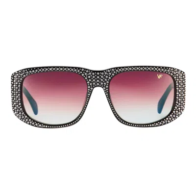 Vintage Frames Company Bully Black Acetate Swarovski Crystals Edition In Multi