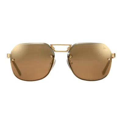 Vintage Frames Company Ceo Bevel Rimless Drill Mount 18kt Gold In Green