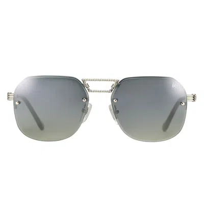 Vintage Frames Company Ceo Bevel Rimless Drill Mount 18kt White Gold In Metallic