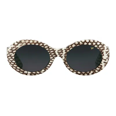 Vintage Frames Company Cobain Limited Edition Dark Brown Snakeskin In Gold