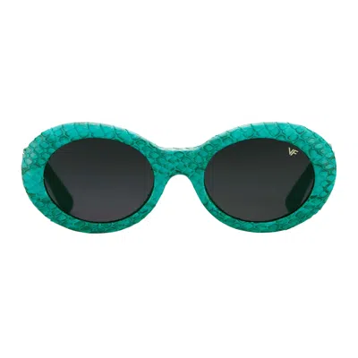 Vintage Frames Company Cobain Limited Edition Teal Snakeskin In Green