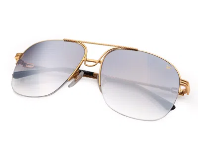 Vintage Frames Company Collins Half Rim 24kt Gold In Blue