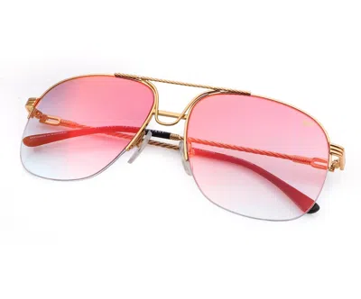 Vintage Frames Company Collins Half Rim 24kt Gold In Pink