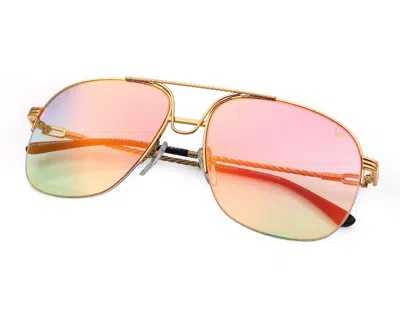 Vintage Frames Company Collins Half Rim 24kt Gold In Multi