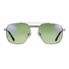 Vintage Frames Company Commander 18kt White Gold In Green
