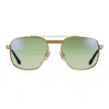 Vintage Frames Company Commander 18kt Yellow Gold In Green