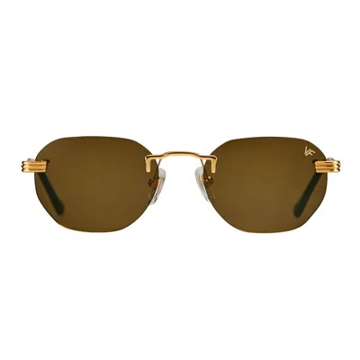 Vintage Frames Company Detroit Player Rimless Drill Mount 24kt Gold