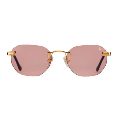 Vintage Frames Company Detroit Player Rimless Drill Mount 24kt Gold