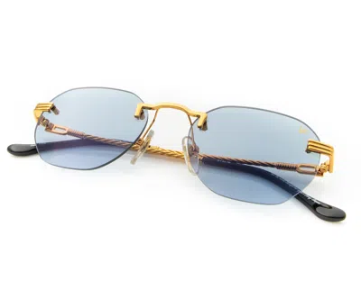 Vintage Frames Company Detroit Player Rimless Drill Mount 24kt Gold