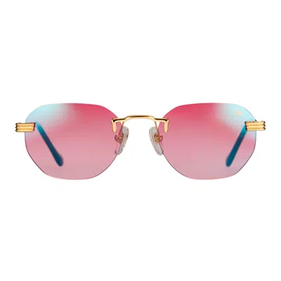 Vintage Frames Company Detroit Player Rimless Drill Mount 24kt Gold