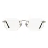 Vintage Frames Company Detroit Player Rimless Drill Mount 24kt White Gold In White