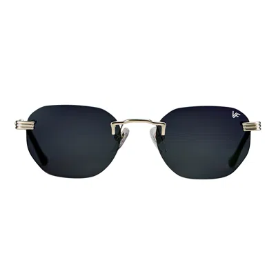 Vintage Frames Company Detroit Player Rimless Drill Mount 24kt White Gold In Blue